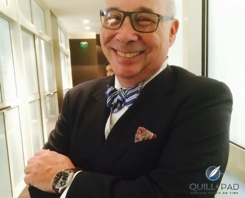 Michael Friedberg wearing his prototype IWC Collectors’ Forum Pilot’s Chronograph