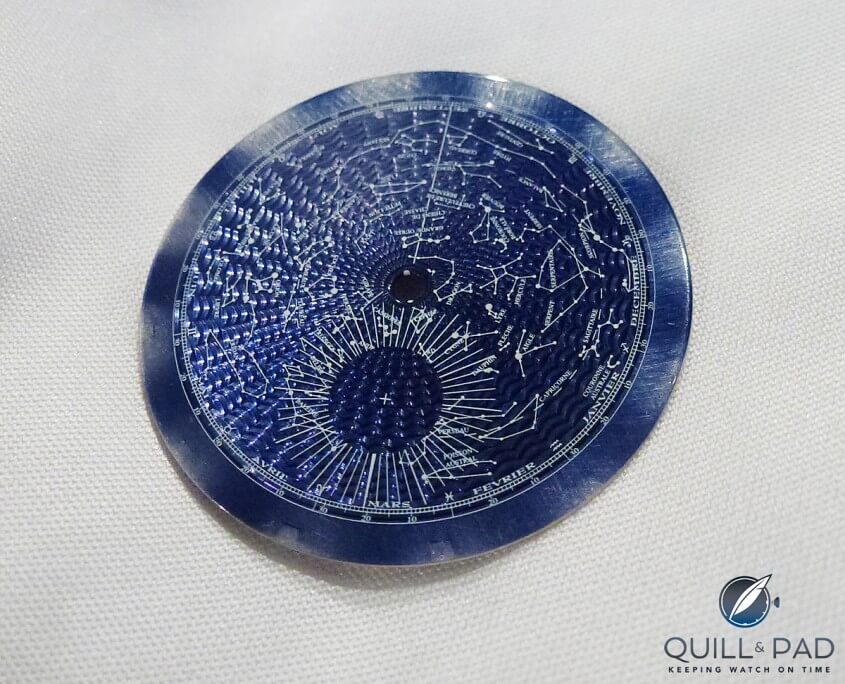 Lapis lazuli dial of the Jaeger LeCoultre Rendez Vous Celestial