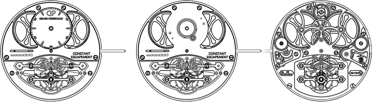 Girard-Perragaux Constant Escapement movement drawings