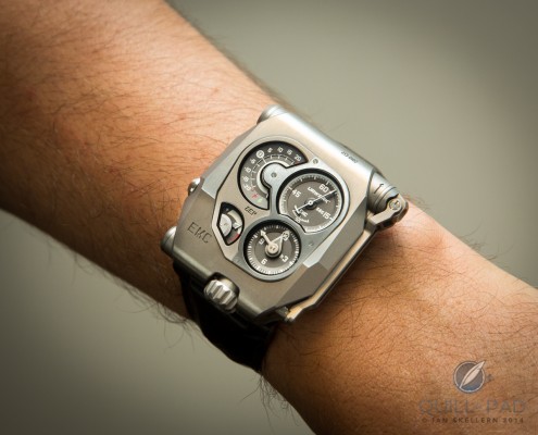 Urwerk EMC on the wrist of Felix Baumgartner