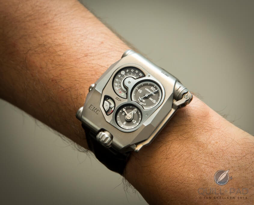 Urwerk EMC on the wrist of Felix Baumgartner