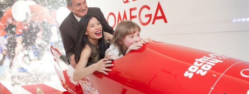 Vanessa-Mae visiting the Omega Pavilion in Sochi