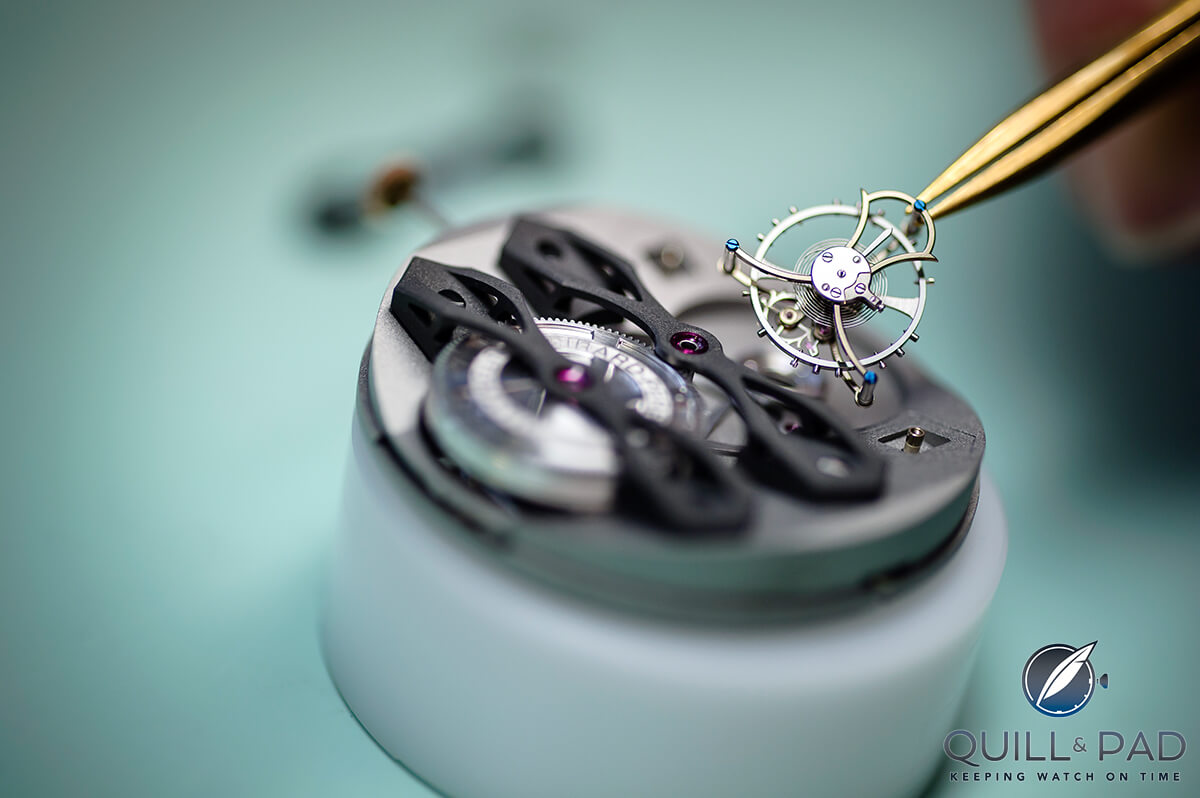 Titanium tourbillon cage of the Girard-Perregaux Neo Tourbillon