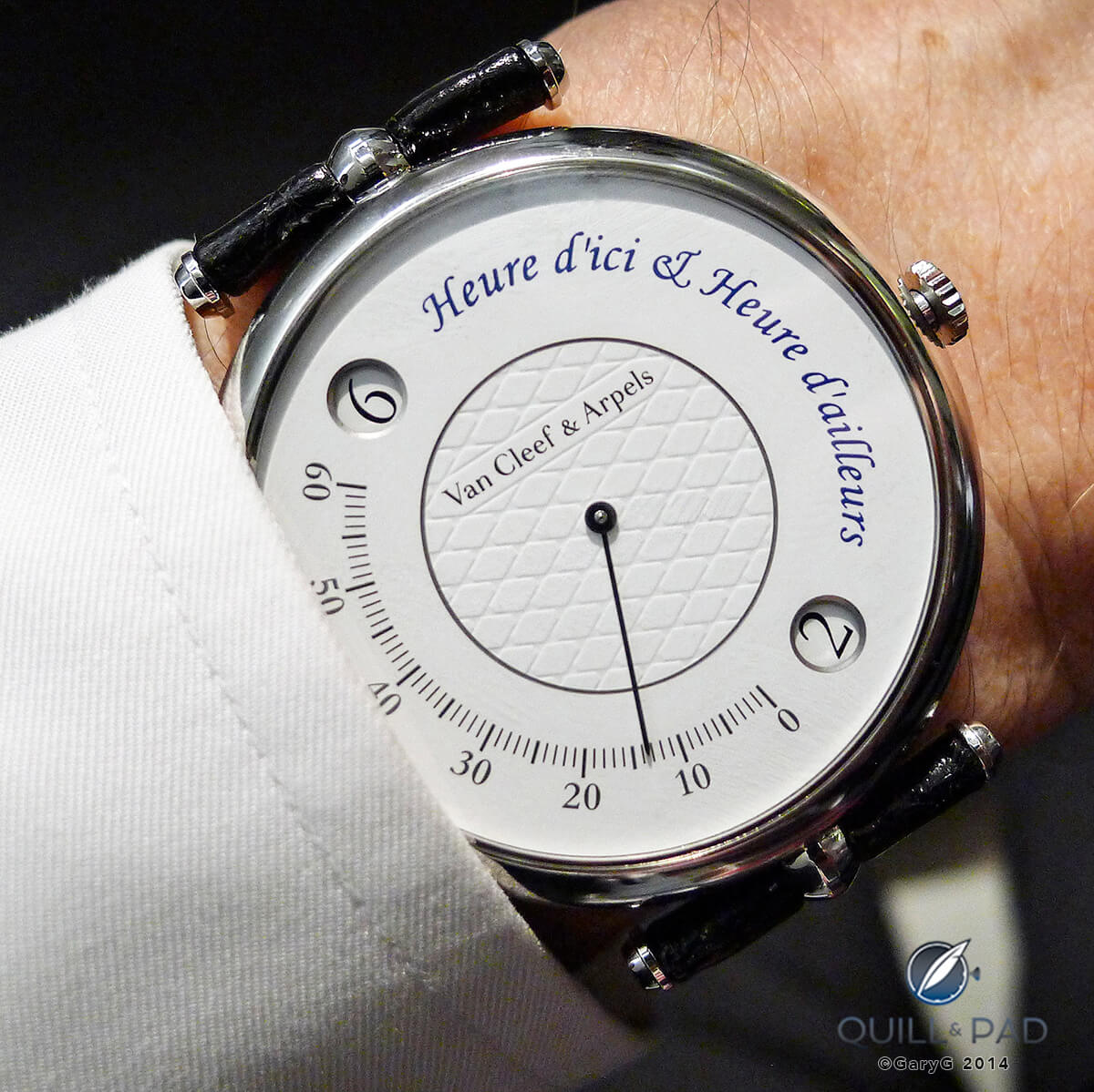 Van Cleef & Arpels Heure d’ici & Heure d’ailleurs on the wrist