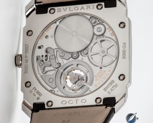 Back of the Bulgari Octo Finissimo Tourbillon ultrathin