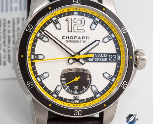 Chopard_9060 Chopard Monaco Historique with bright yellow chapter ring