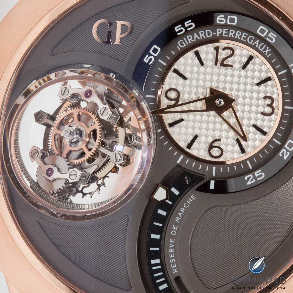 Close up of the Girard-Perregaux Tri-Axial Tourbillon