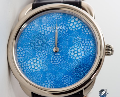 Hermes_9511 Hermès Arceau Millefiori with artisanal crystal dial by Cristalleries Royales de Saint-Louis