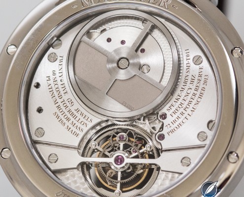 Through the display back of the Speake-Marin Magister Tourbillon
