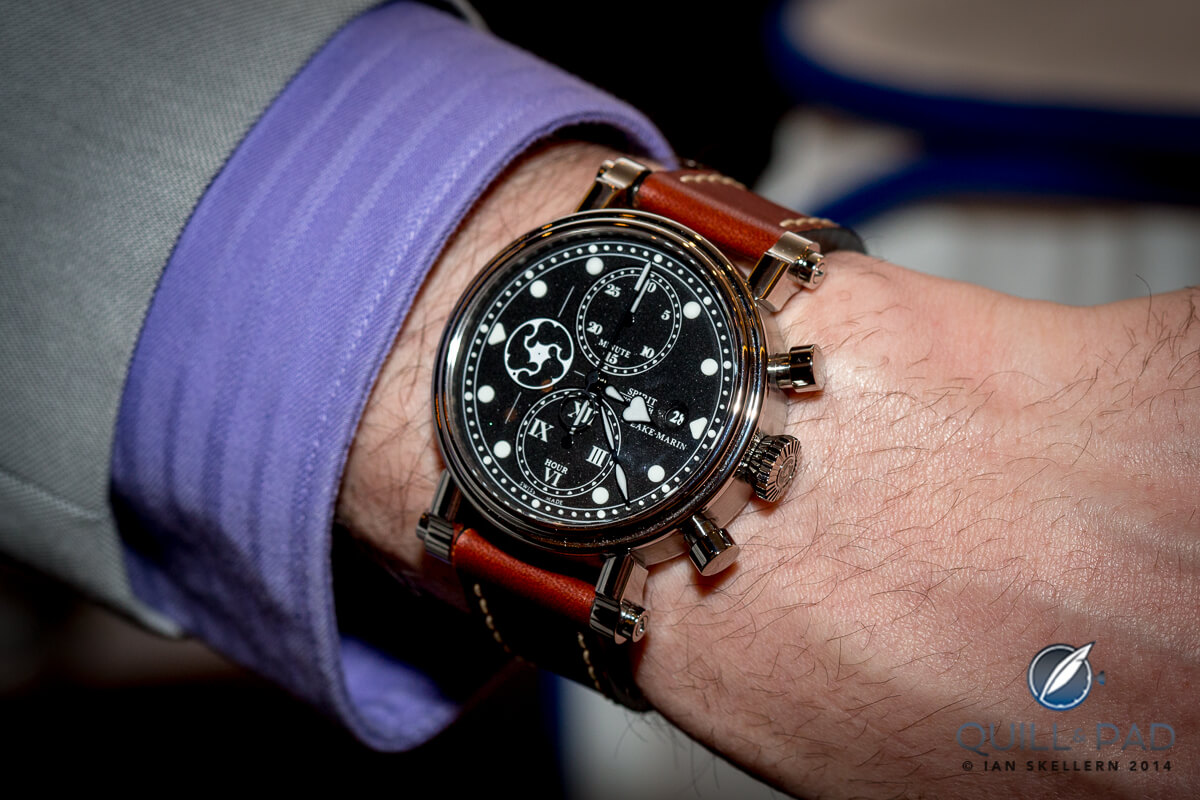 Wrist shot of the Speake-Marin Seafire Chronograph