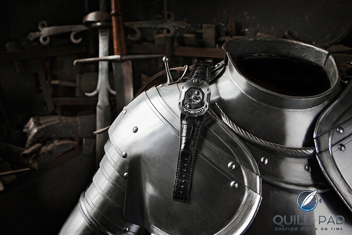 Medieval inspiration for the UR-105M's protective steel bezel