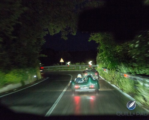 Night time in the rain en route to Rome in the 2014 Mille Miglia