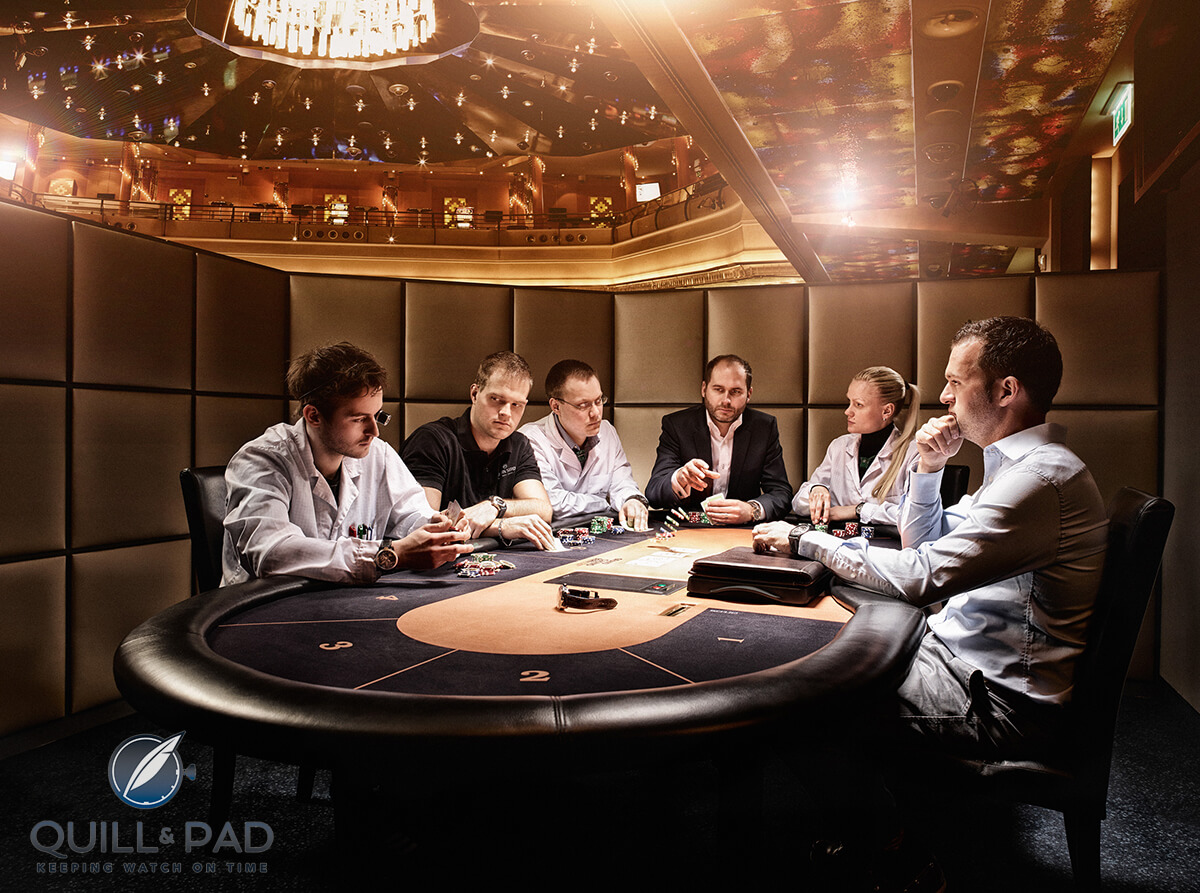 The Armin Strom team trying their hands at the casino