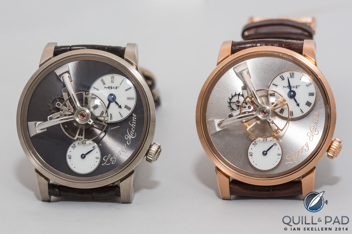 Legacy Machine 101white gold (left) and red gold (right)