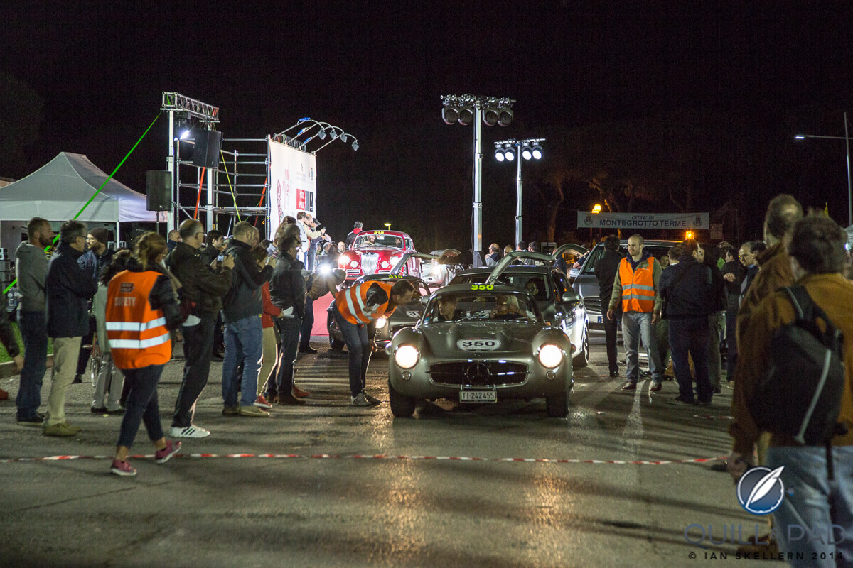 The end of stage 1 of the 2014 Mille Miglia in Padova, Italy