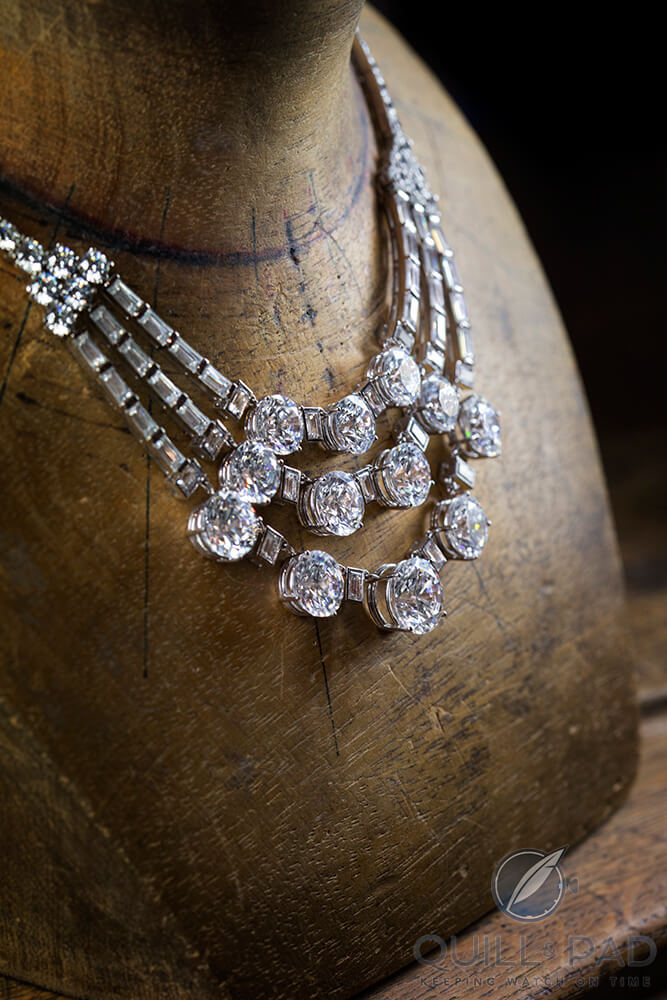 Reproduction of Grace Kelly's 1953 three strands diamond necklace