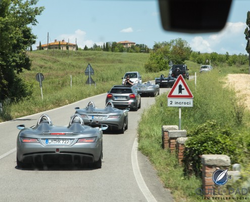 SLR_Stirling_Moss_Mille_Miglia_1636 Four, count them, four, Mercedes-Benz SLR Stirling Moss models in the 2014 Mille Miglia