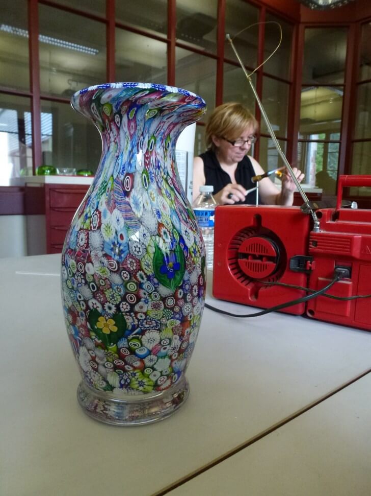 Hermès Millefiori crystal vase