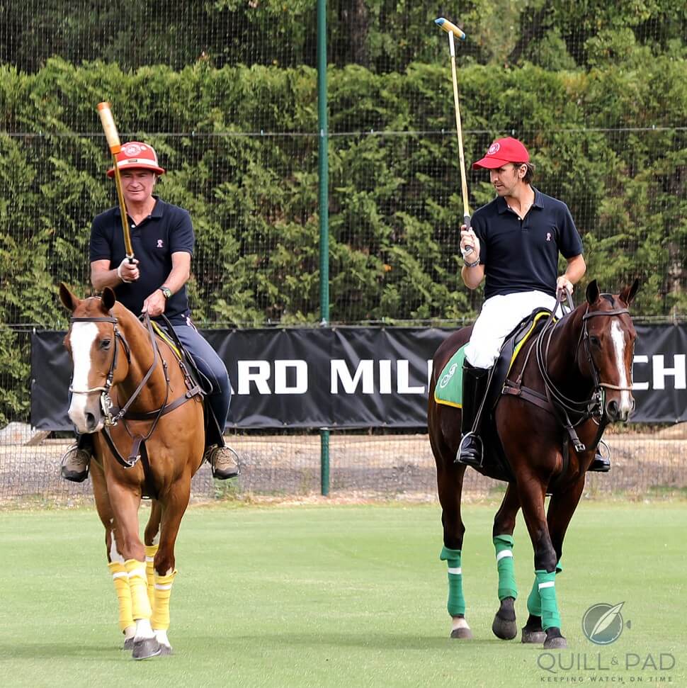 Your author concentrating intently as 10-goal polo champion Pablo Mac Donough offers advice (keep your day job)