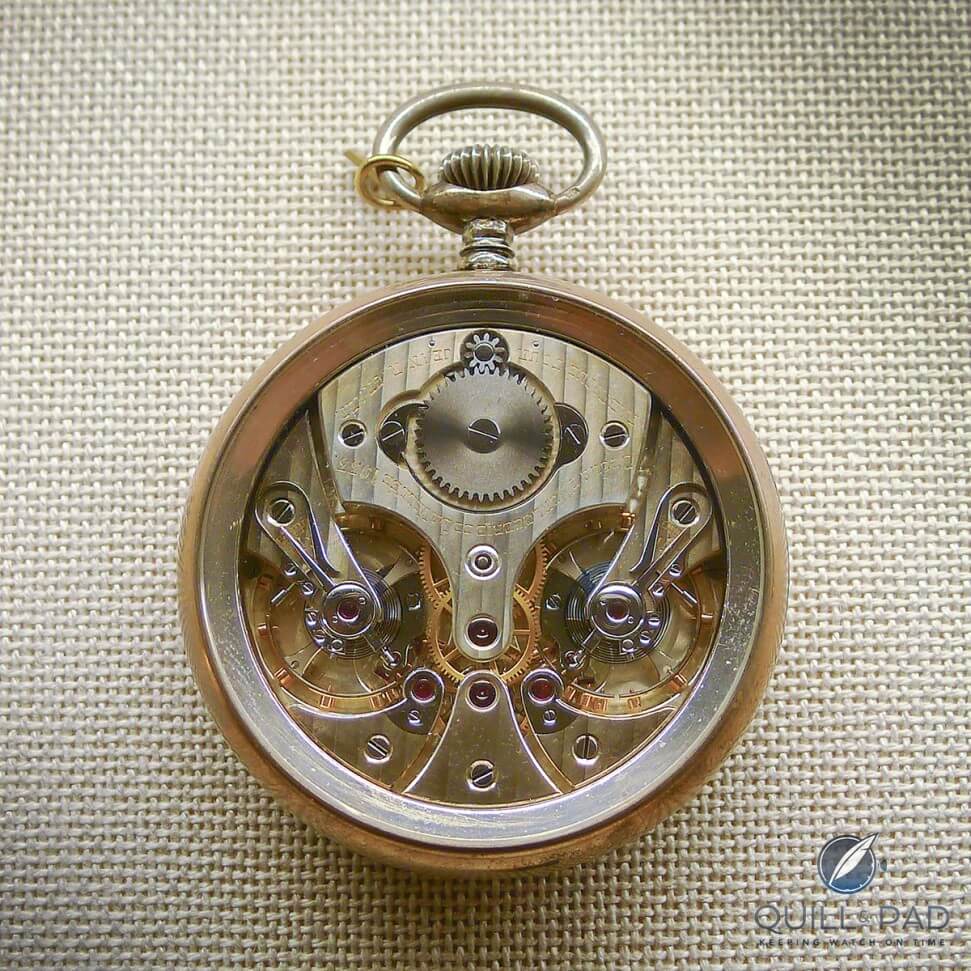A Le Sentier horological school watch with two escapements, the inspiration for Philippe Dufour's Duality