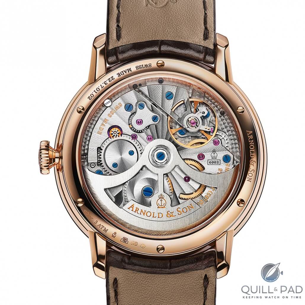 Through the display back of the Arnold & Son DSTB