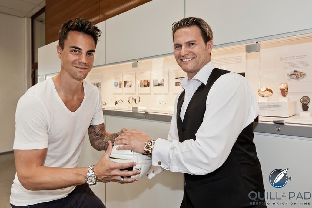 Diego Benaglio and Carl F Bucherer CEO Sascha Moeri