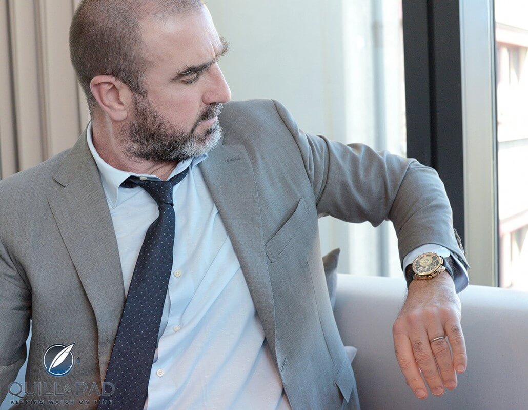 Eric Cantona admiring the Hautlence HLQ03