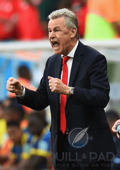 IWC ambassador Ottmar Hitzfeld at the Switzerland-v-Ecuador match. Photo courtesy Zimbio.com