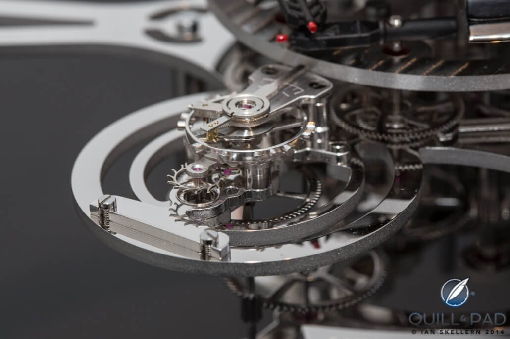 The escapement of the MB&F Starfleet Machine for L'Epée
