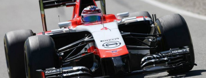 Marussia F1 driver Max Chilton at the 2014 Hockenheim Grand Prix