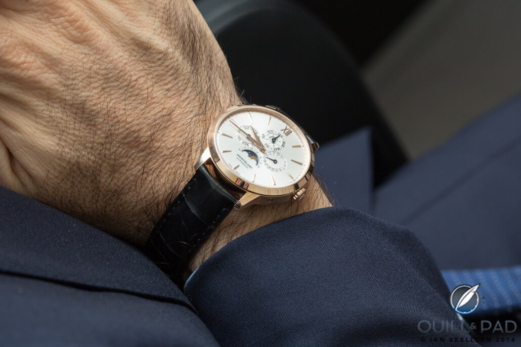 Montblanc Meisterstück Heritage Perpetual Calendar on the wrist of Montblanc CEO Jerome Lambert