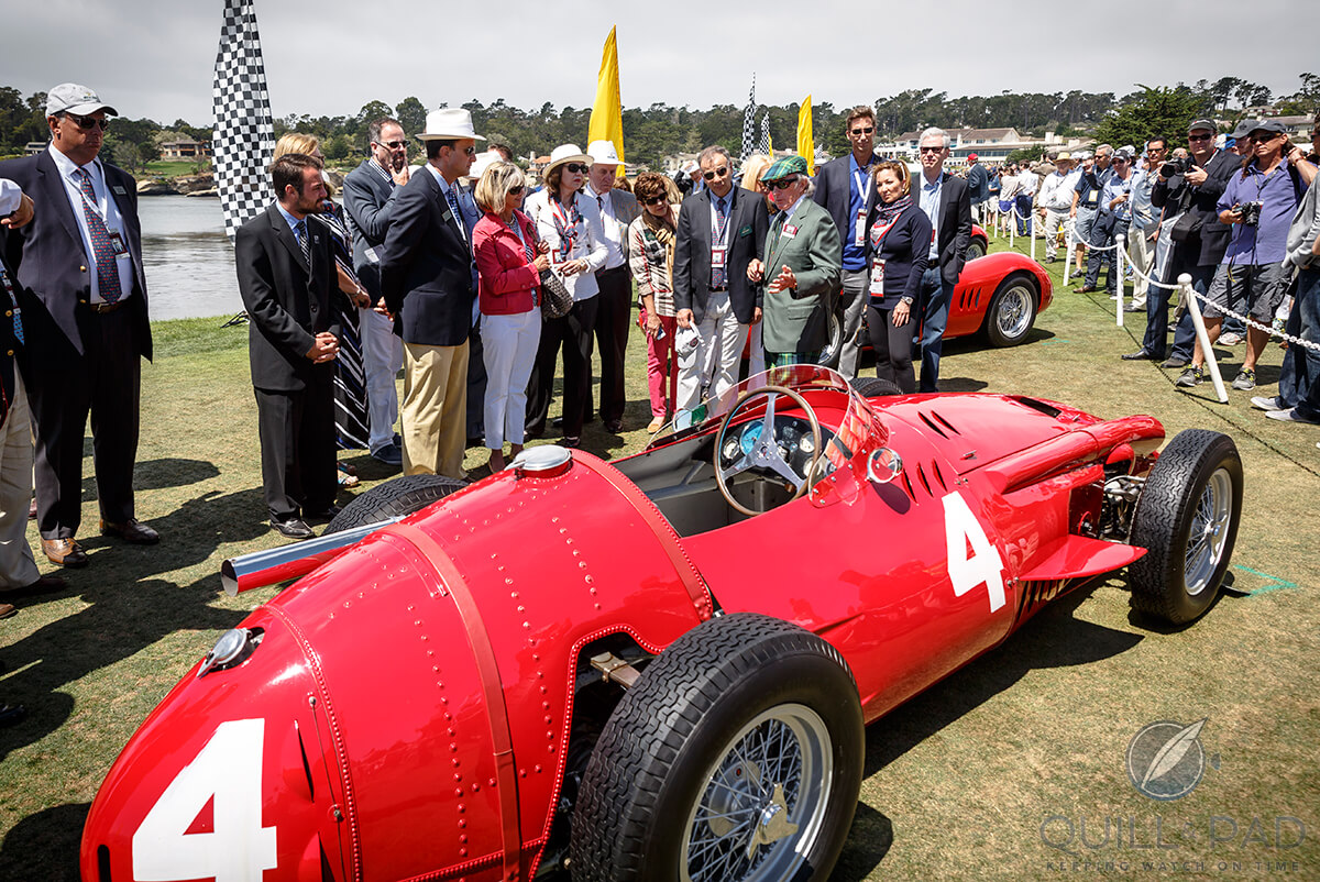 Sir Jackie Stewart explaining the finer points of car appreciation at the 2014 Pebble Beach Concours d'Elegance