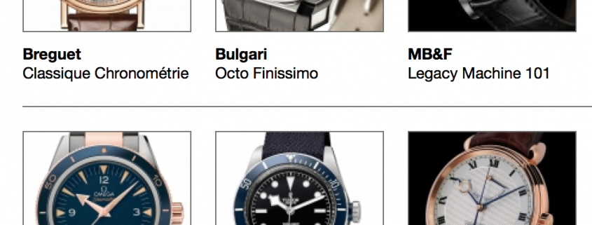 Preselected watches in the Men's category of the 2014 Grand Prix d’Horlogerie de Genève