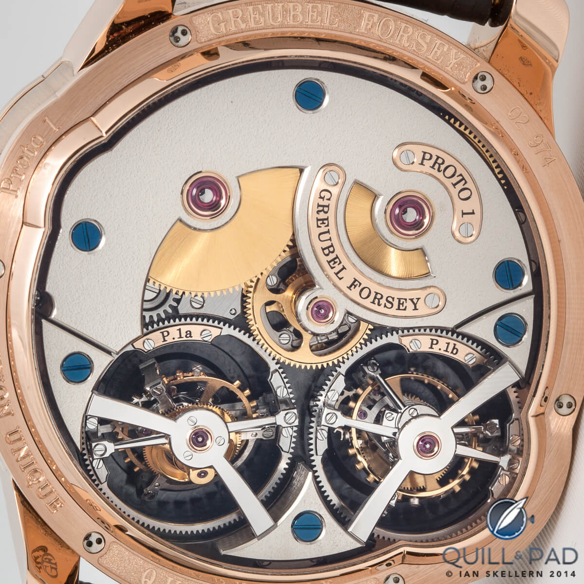 The view through the display back of the Greubel Forsey's Quadruple Tourbillon is as beautiful as the dial side