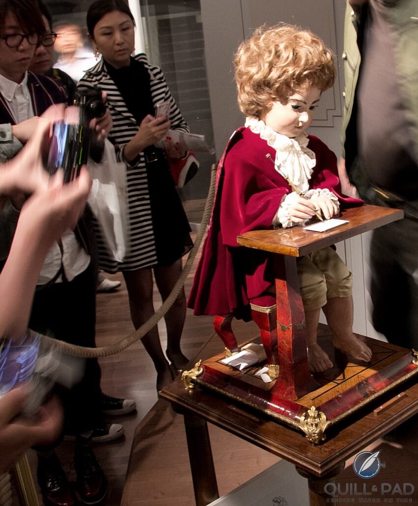 Jaquet Droz's Writer in operation at the Museum of Art and History in Neuchâtel