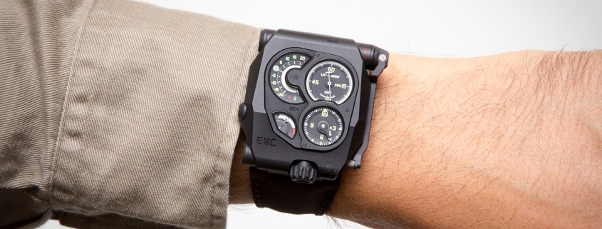 Urwerk EMC Black on the wrist of Felix Baumgartner