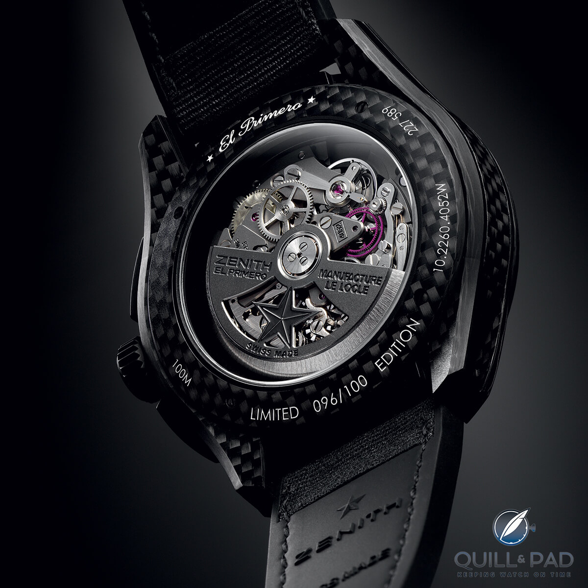 Through the display back of the Zenith El Primero Lightweight