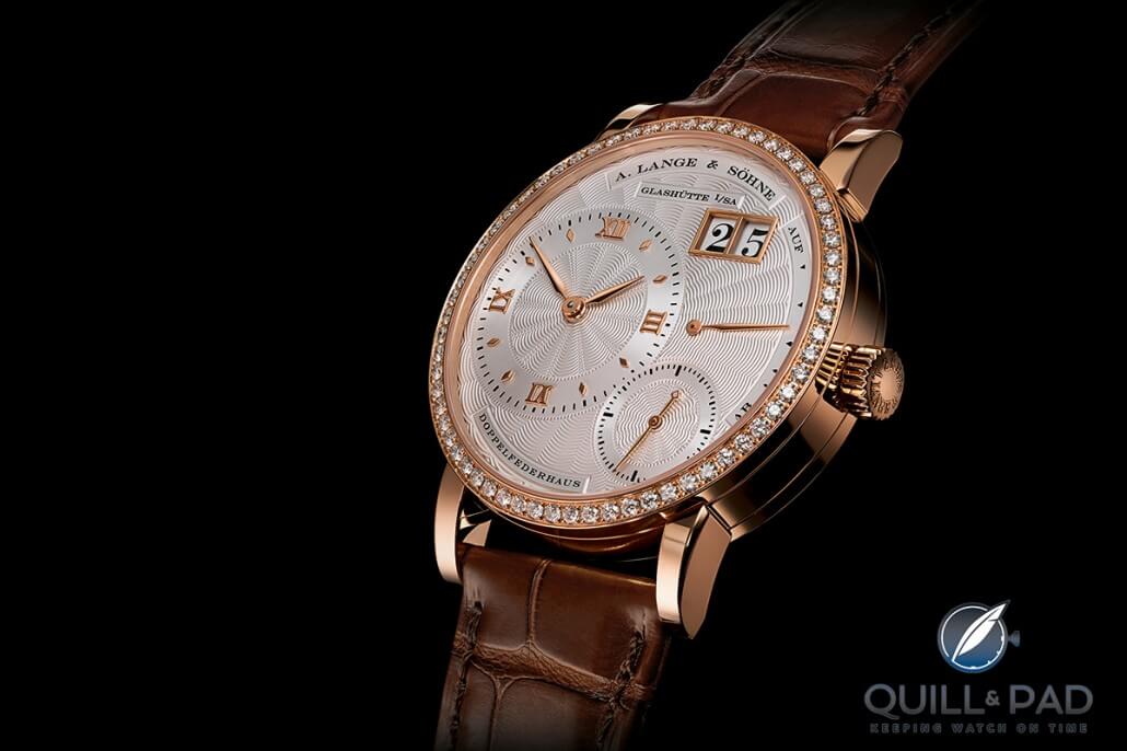 A diamond-set A. Lange & Söhne Little Lange 1 from the his-and-hers sets celebrating the 20th anniversary of the Lange 1