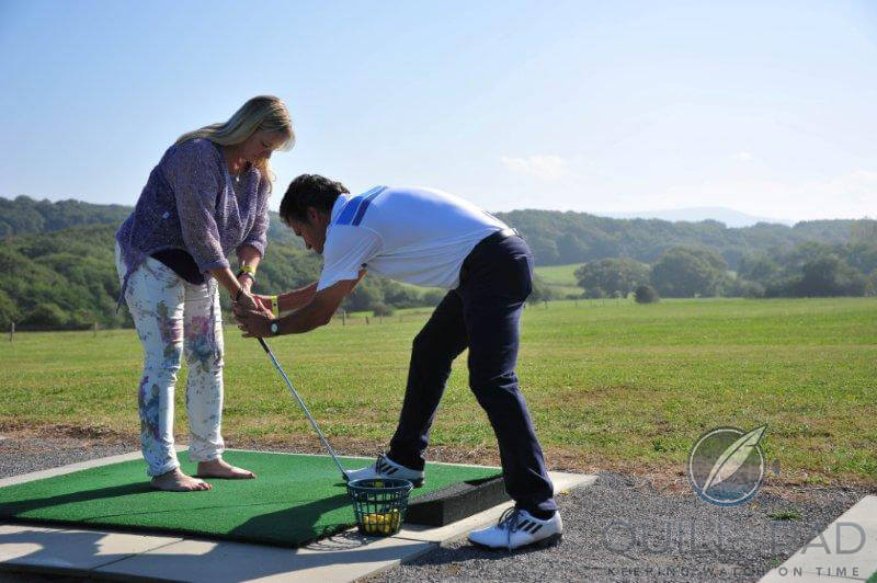The author teeing up at the Chantaco Golf Club in France