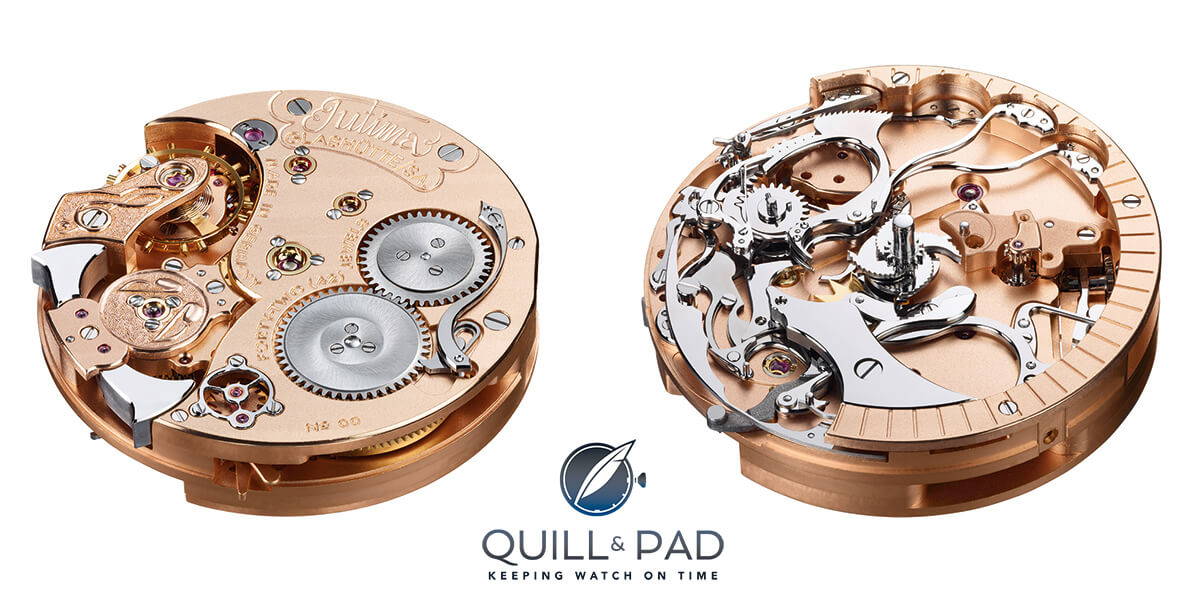 Movement top and bottom of the Tutima Hommage Minute Repeater
