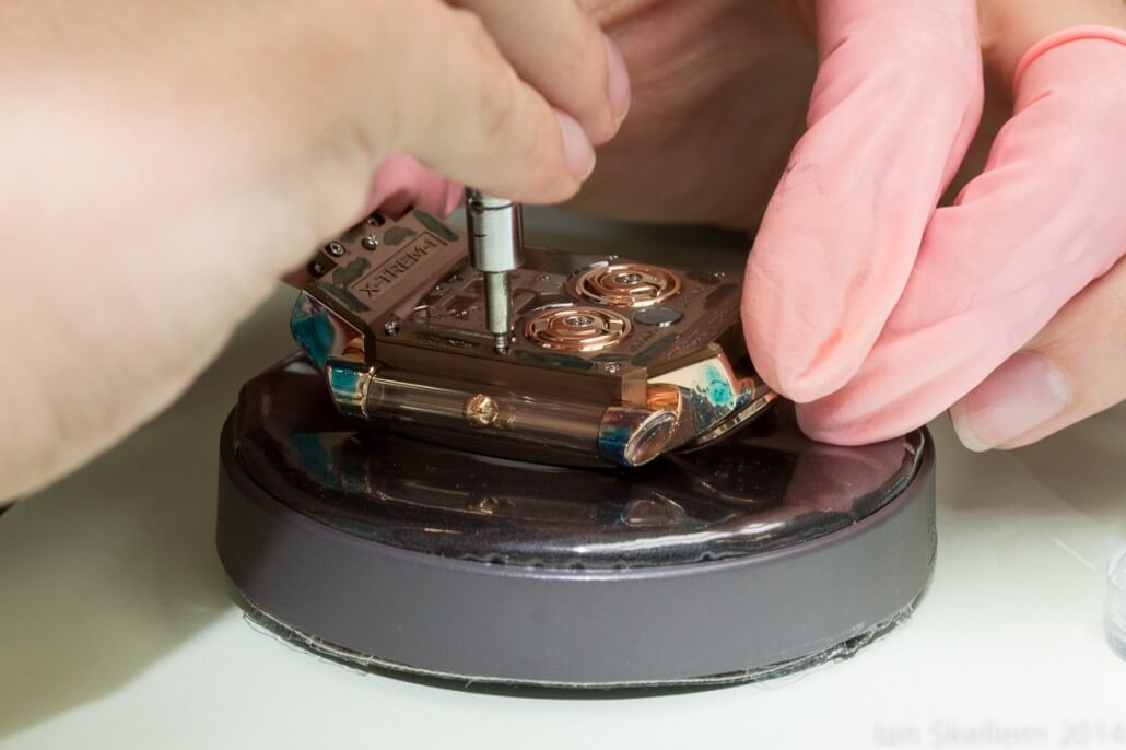 Fitting the case back of the Christophe Claret X-TREM-1 Chocolate
