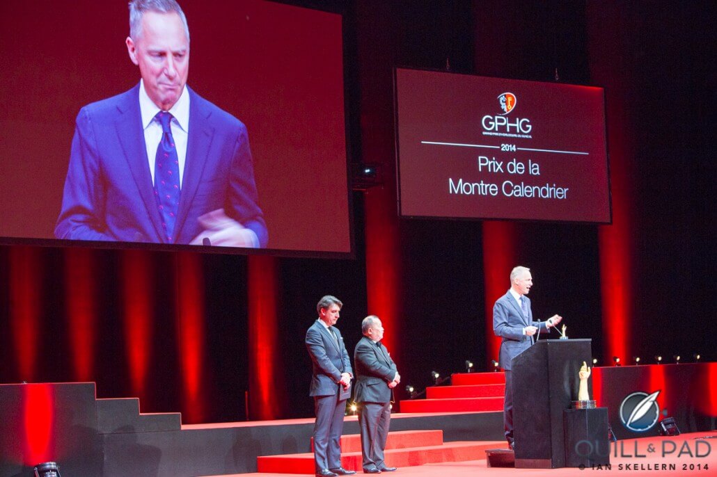 The prize for best Calender watch, accepted by CEO Wilhelm Schmidt, was awarded to the A. Lange & Söhne Richard LangeTerraluna