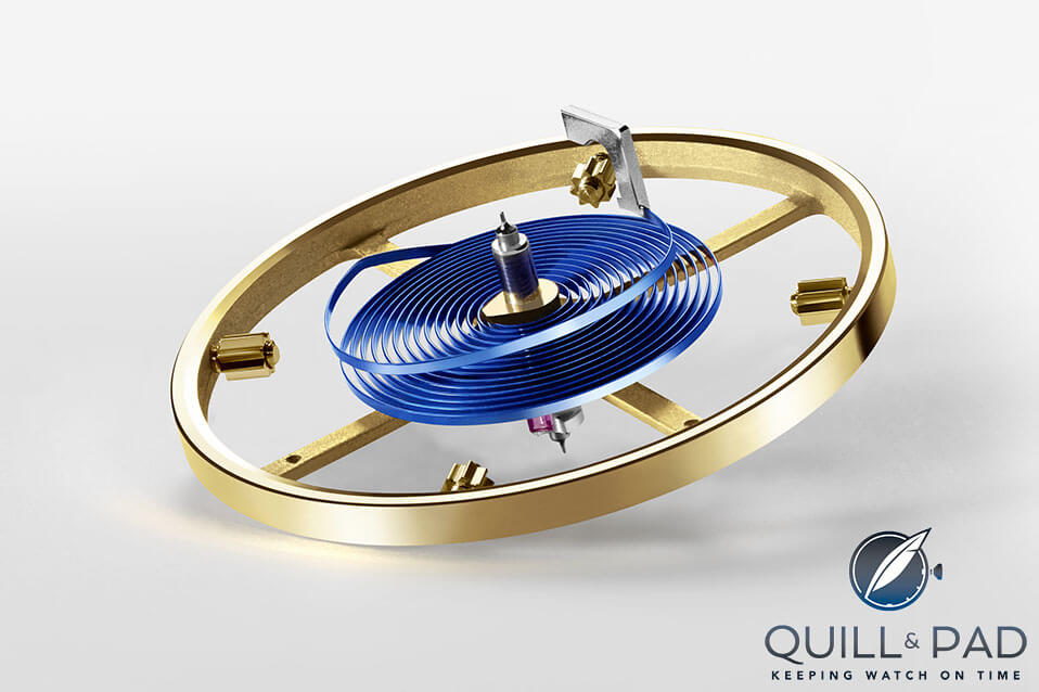 The Rolex Parachrom hairspring found inside the Sky-Dweller