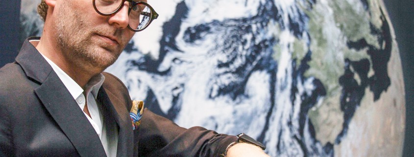 Romain Jerome Spacecraft on the wrist of brand CEO Manuel Emch (photo courtesy Erik Meza)
