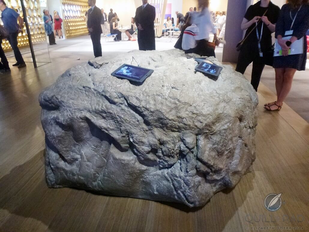 A “rock” by Mathieu Lehanneur at Audemars Piguet’s Art Basel Miami collectors’ lounge booth