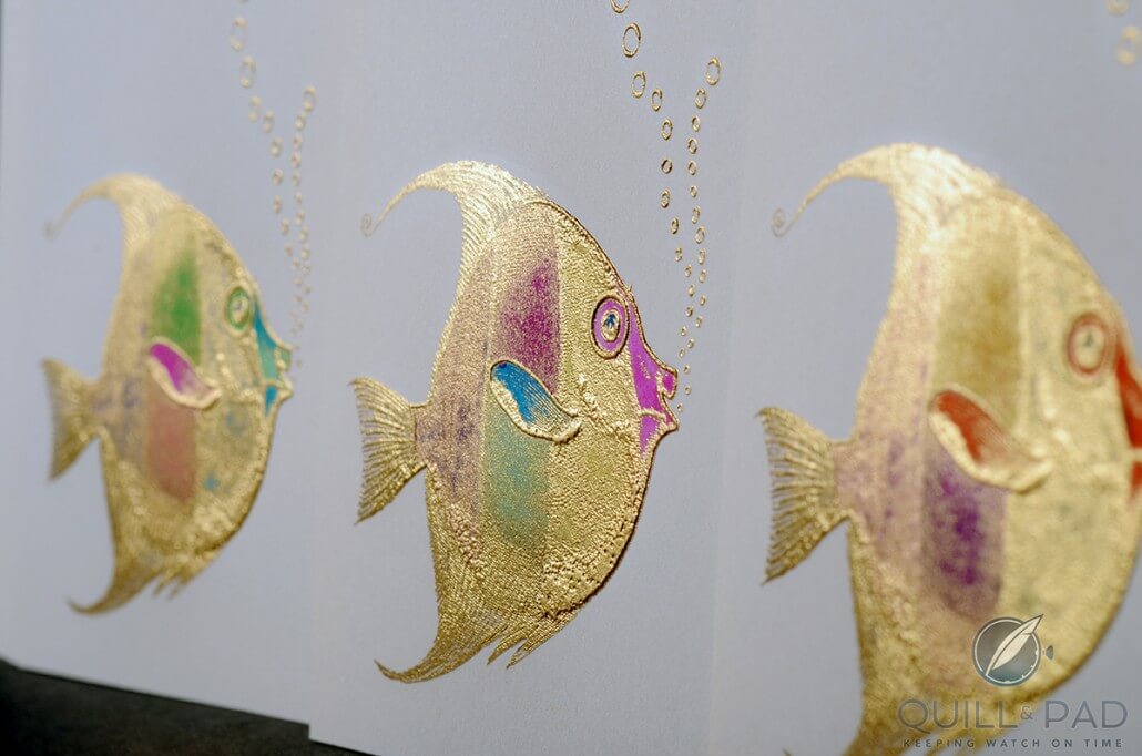 Hand-painted fish-themed note cards by Bernard Maisner