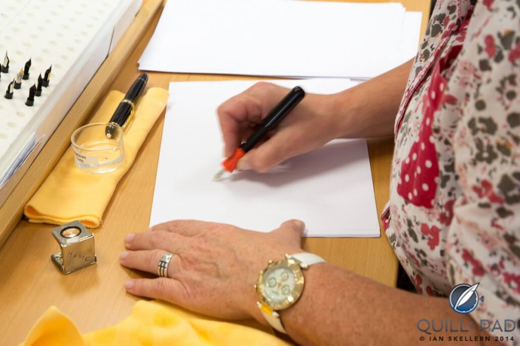 Every single nib is tested with ink, 90% of which is colorless, to ensure that it functions perfectly and feels