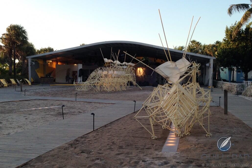 Theo Jansen's Strandbeests on the beach in Miami during Art Basel Miami 2014