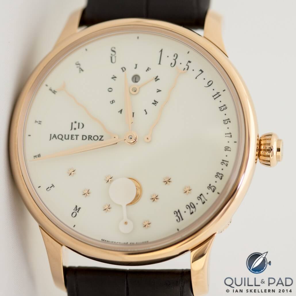 Jaquet Droz Perpetual Calendar Éclipse with ivory-colored grand feu enameled dial