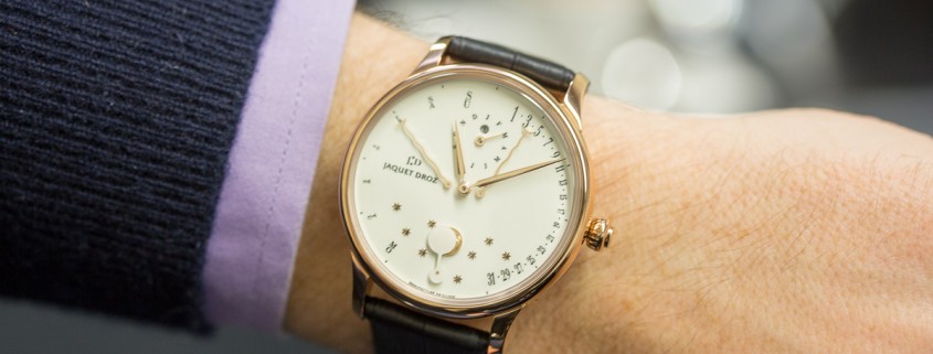 Wristshot of the Jaquet Droz Perpetual Calendar Éclipse